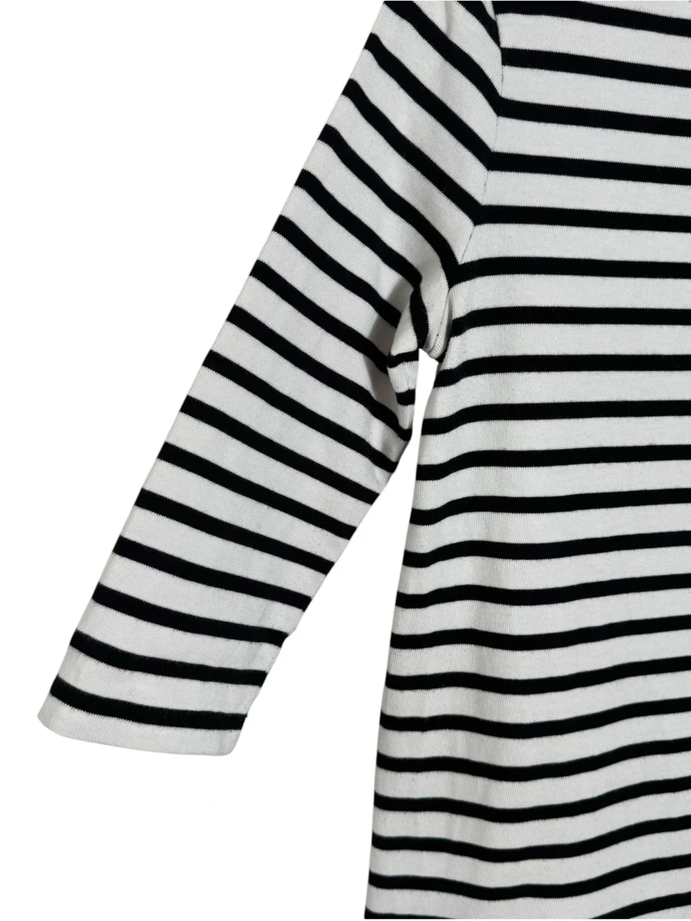 Kate Spade Broome Street Dot Eyelet Stripe Knit Dress Black White Size Large